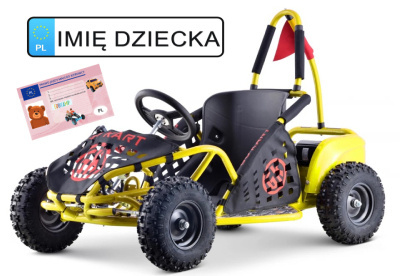 Gokart Fast Dragon Buggy dla dziecka żółty